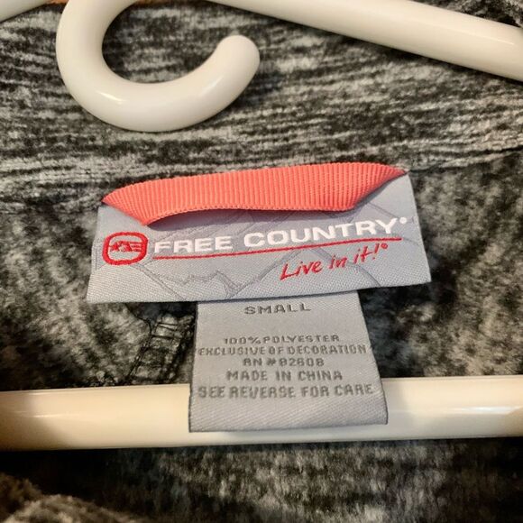 Free Country Grey Fleece Jacket with Pink Zippers Small - Picture 8 of 8